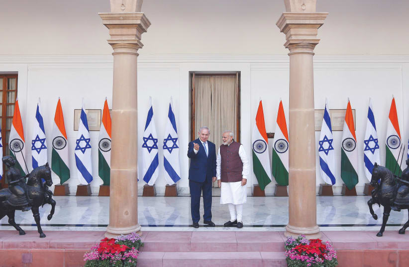 THE DEMOCRATICALLY-ELECTED Indian Prime Minister Narendra Modi visited Israel in 2017, while in 2018 and 2019 Netanyahu visited India (photo credit: REUTERS)