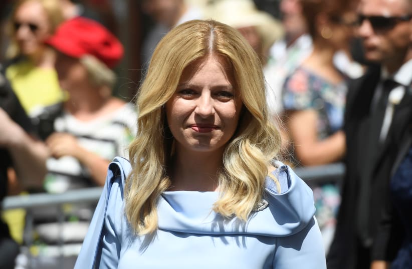 Slovakia's President Zuzana Caputova is seen after her swearing-in ceremony as the country's first female head of state, in Bratislava, Slovakia, June 15, 2019 (photo credit: REUTERS/RADOVAN STOKLASA)