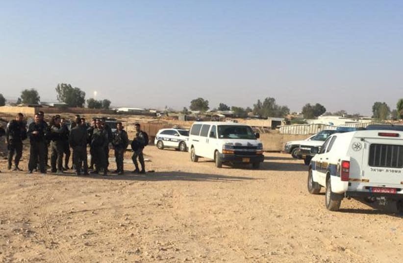Violent clashes between police and residents of Bedouin village in Negev (photo credit: Courtesy)