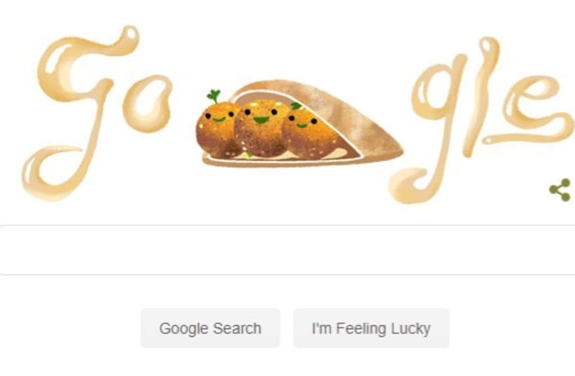 Google Doodle honors the falafel balls (photo credit: GOOGLE)