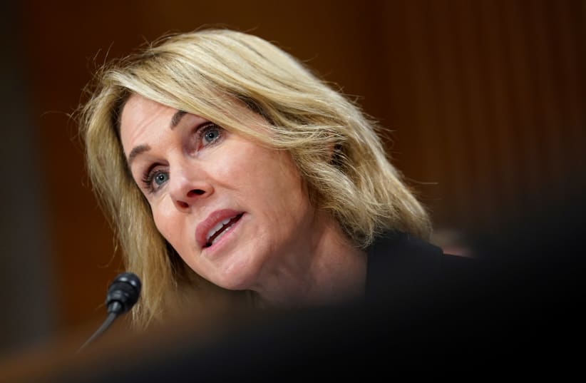 Kelly Craft testifies before a Senate Foreign Relations Committee hearing on her nomination to be U.S. ambassador to the United Nations in Washington (photo credit: KEVIN LAMARQUE/REUTERS)