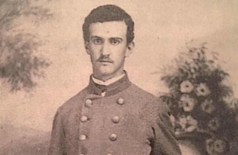 Lt. Octavus Cohen of the 32nd Georgia Regiment, wearing the Confederate gray uniform (photo credit: NAIM PERESS)