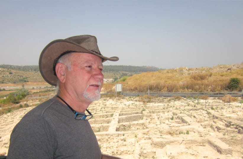Dr. Yudah Govrin at the archeological site at Tel Beit Shemesh (photo credit: MORDECHAI BECK)