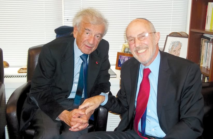 THE WRITER with Elie Wiesel in 2013. (photo credit: Courtesy)