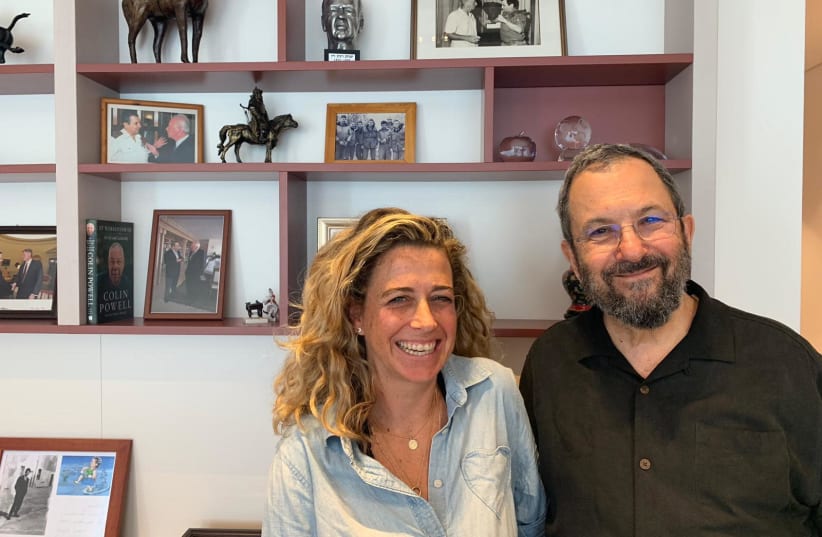 Noah Rotman with Ehud Barak after joining Barak's party (photo credit: Courtesy)