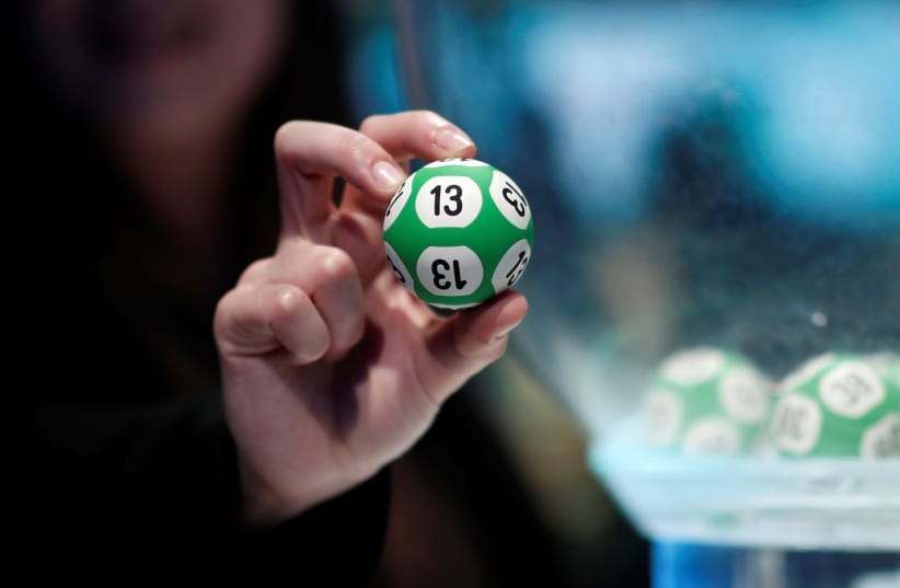 A ball used for the "Super LOTO", a lottery game draw, by the French lottery company FDJ (photo credit: BENOIT TESSIER /REUTERS)