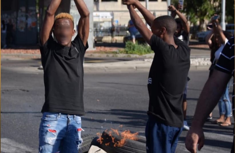 Ethiopian-Israelis protest throughout the country (photo credit: POLICE SPOKESPERSON'S UNIT)