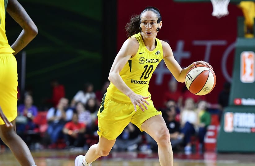 Sep 12, 2018; Washington, DC, USA; Seattle Storm guard Sue Bird (10) dribbles the ball against the Washington Mystics during the second quarter in game three of the WNBA Finals at Eagle Bank Arena. (photo credit: BRAD MILLS-USA TODAY SPORTS)
