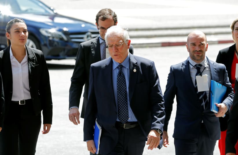 Spanish Minister of Foreign Affairs Josep Borrell Fontelles arrives to Executive tower in Montevideo as European and Latin American leaders gathered in Uruguay to discuss "good faith" plan for Venezuela, Uruguay February 7, 2019.  (photo credit: REUTERS/ANDRES STAPFF)