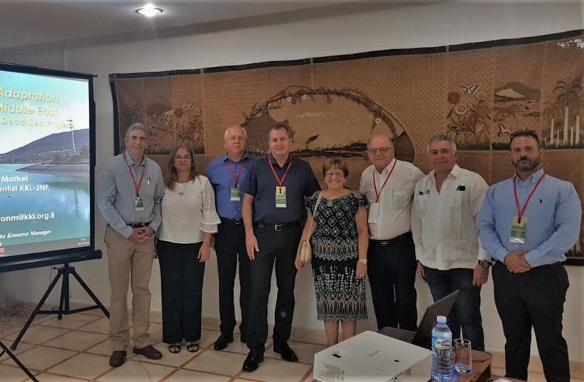 Dr. Doron Markel [L] with KKL-JNF conference delegates and leaders of the Cuban Jewish community, July 2019 (photo credit: KKL-JNF)