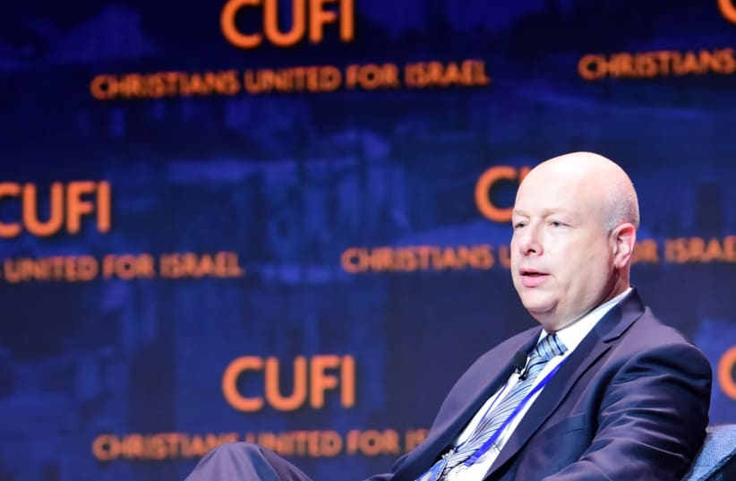 Jason Greenblatt speaking at the Christians United for Israel conference in Washington.  (photo credit: CHRISTIANS UNITED FOR ISRAEL)