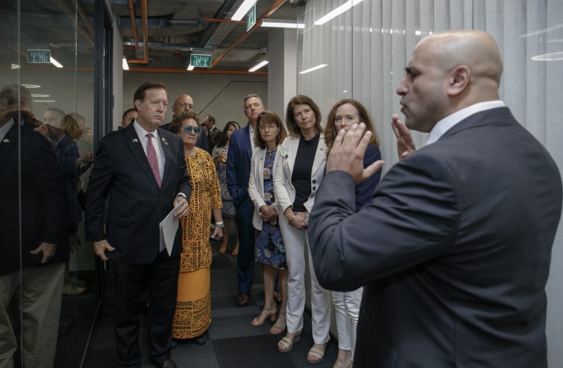 US Congressmen delegation visits Cobwebs Technologies on recent visit to Israel (photo credit: COBWEB)