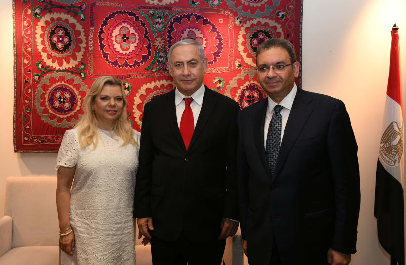 Netanyahu meets with Egyptian Ambassador to Israel (photo credit: KOBI GIDEON/GPO)