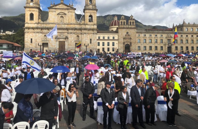 Thousands participated in a pro-Israel event in June in Bogota, Colombia. (photo credit: Courtesy)