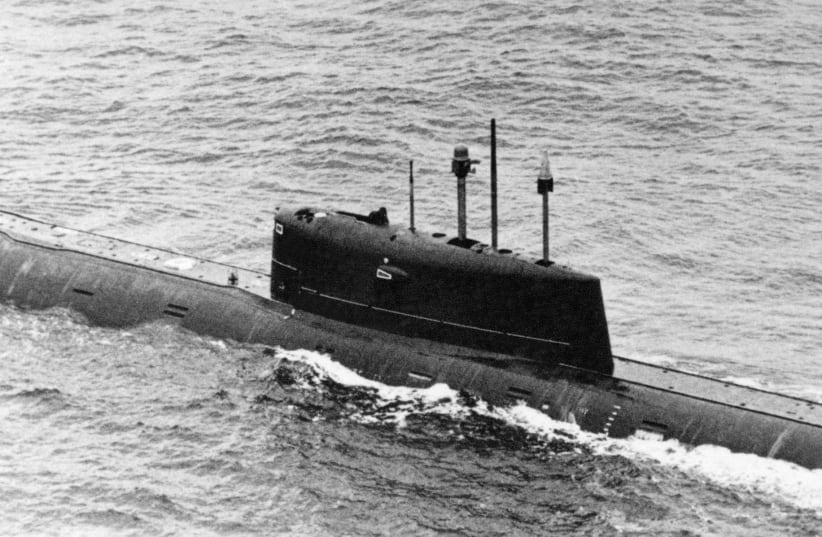 The K-278 Soviet submarine in 1986.  (photo credit: Wikimedia Commons)