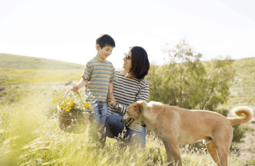 Nature, family and dog. (photo credit: THE HEART OF ISRAEL)