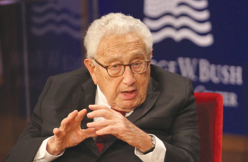 FORMER US SECRETARY of State Dr. Henry Kissinger speaks at the George W. Bush Presidential Center’s 2019 Forum on Leadership in Dallas, Texas, earlier this year. (photo credit: JAIME R. CARRERO/REUTERS)