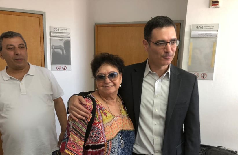 Israel Nurses Union chairwoman Ilana Cohen with Health Ministry director-general Moshe Bar-Siman-Tov (R) after the debate at the Tel Aviv District Labor Court, July 24, 2019 (photo credit: MINISTRY OF HEALTH)