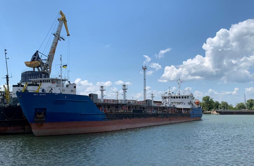  A view shows the Russian tanker Nika Spirit detained by Ukraine's security service in Izmail (photo credit: REUTERS)