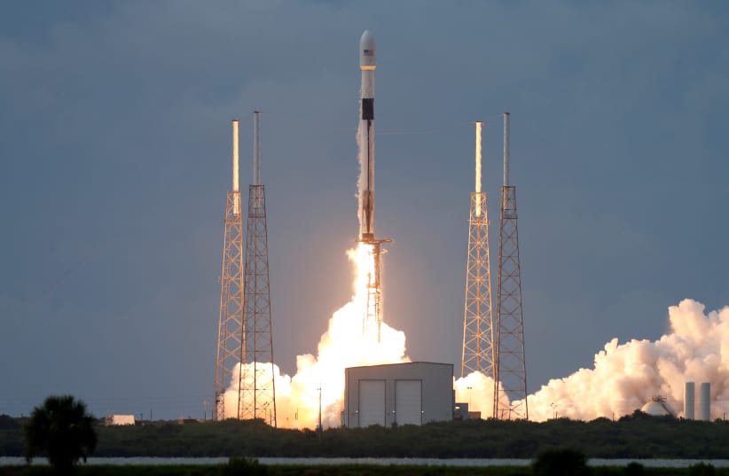 A SpaceX Falcon 9 rocket, carrying the Israeli-owned Amos-17 commercial communications satellite, lifts off from the Cape Canaveral Air Force Station in Cape Canaveral (photo credit: REUTERS)