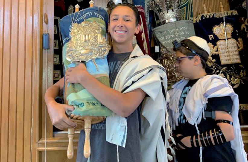 Cooper Lifshutz, grandson of Rabbi Lt.-Col. Oscar M. Lifshutz, celebrates his bar mitzvah in Jerusalem (photo credit: COURTESY LIFSHUTZ FAMILY)