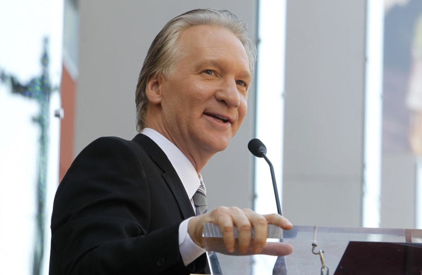 Comedian Bill Maher speaks during ceremonies unveiling his star on the Hollywood Walk of Fame in Hollywood (photo credit: FRED PROUSER/REUTERS)
