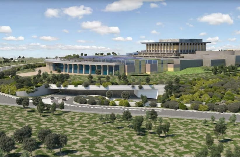 An illustration of the expanded Knesset building (photo credit: PELLEG ARCHITECTS)