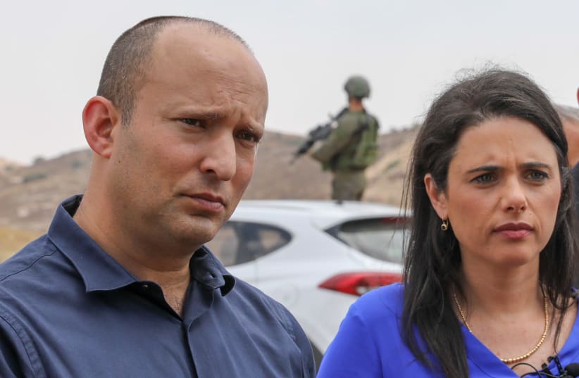 Ayelet Shaked and Naftali Bennett, 2019. (photo credit: MARC ISRAEL SELLEM)
