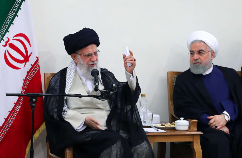 Iranian President Hassan Rouhani meets with Supreme Leader Ayatollah Ali Khamenei, Aug. 21, 2019 (photo credit: KHAMENEI.IR)