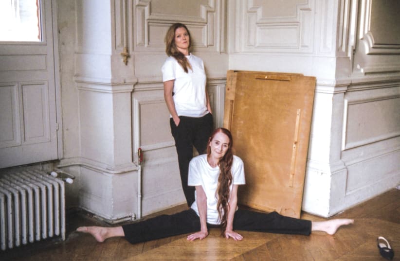 Rina Schenfeld (Bottom) and Barbara Hannigan collaborate in ‘Ophelia’ (photo credit: KENZA KOUTCHOUKALI)