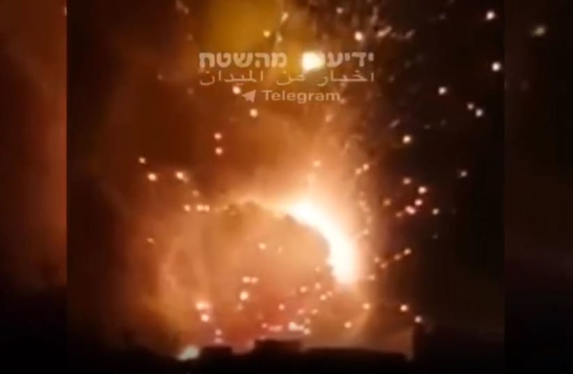 Israeli IDF attack south of Damascus, Syria Aug. 25, 2019 (photo credit: SCREENSHOT/YEDIOT M'HASHETACH)
