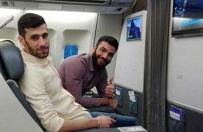 The two Lebanese militants onboard a flight to Iran to train at the Quds base (photo credit: IDF SPOKESPERSON'S UNIT)