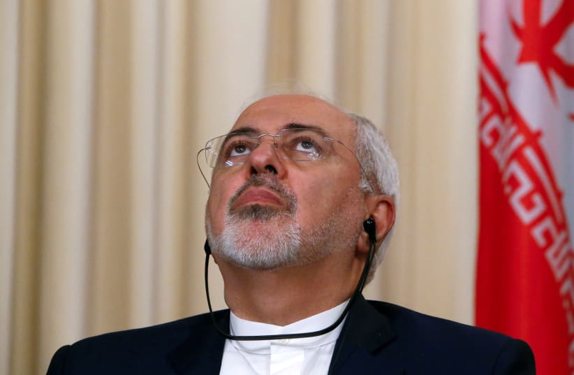Iranian Foreign Minister Zarif attends a news conference in Moscow (photo credit: REUTERS/SERGEI KARPUKHIN)