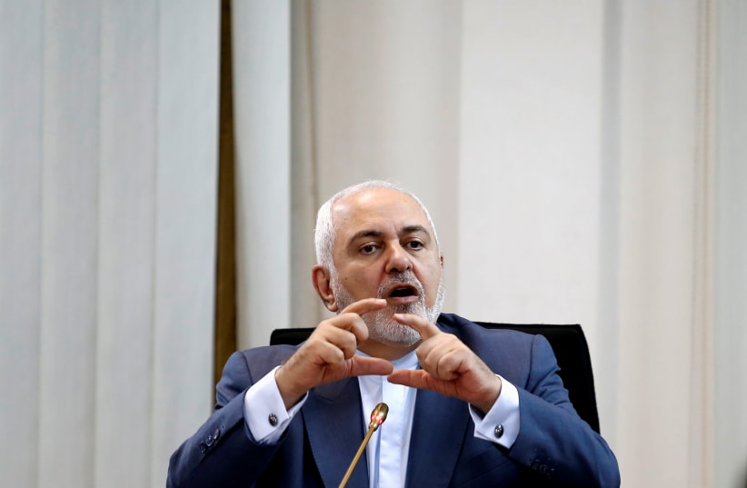 Iranian Foreign Minister Mohammad Javad Zarif speaks at "Common Security in the Islamic World" forum in Kuala Lumpur, Malaysia August 29, 2019 (photo credit: REUTERS/LAI SENG SIN)