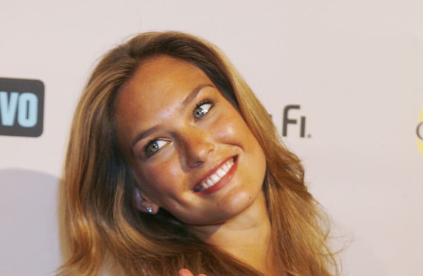 Israeli supermodel Bar Rafaeli poses at the NBC All-Star party in Beverly Hills, California July 20, 2008 (photo credit: FRED PROUSER/REUTERS)