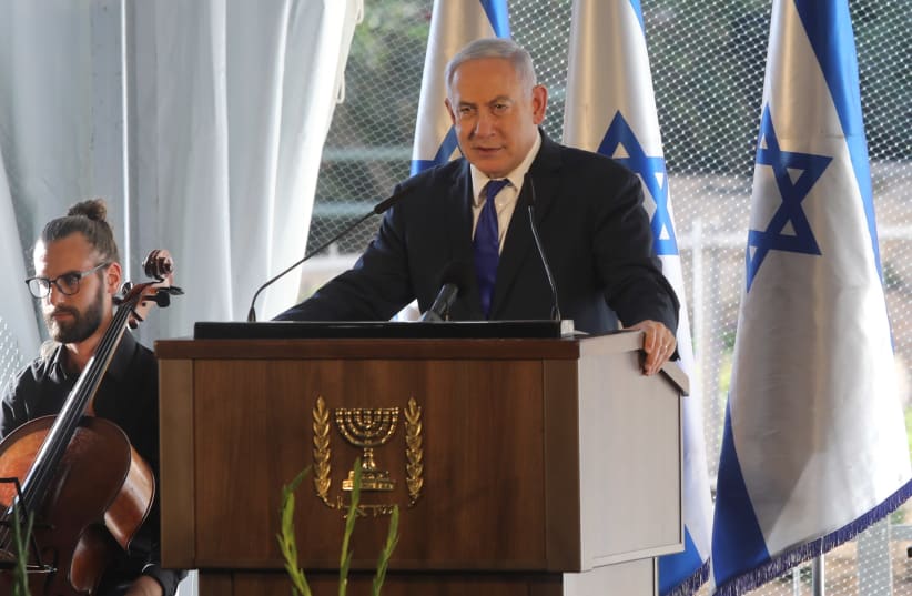 Prime Minister Benjamin Netanyahu speaks at a press conference in Hebron, September 4, 2019 (photo credit: MARC ISRAEL SELLEM/THE JERUSALEM POST)