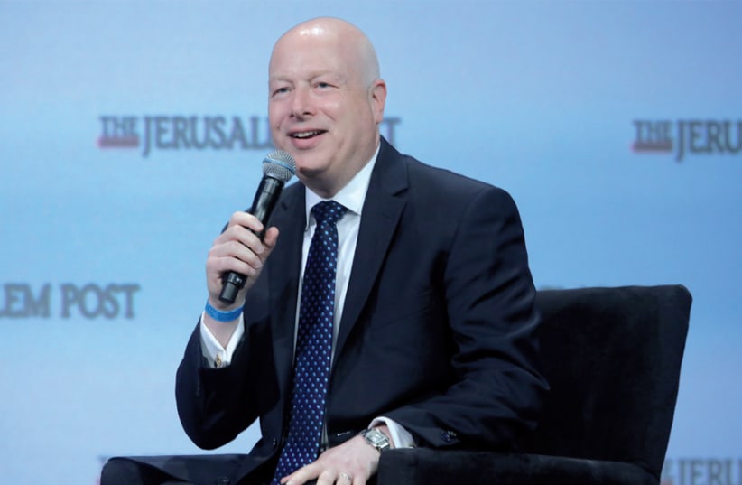 US special envoy to the Middle East Jason Greenblatt (pictured here at The Jerusalem Post Annual Conference in New York in April) is to step down in the next few weeks (photo credit: MARC ISRAEL SELLEM)