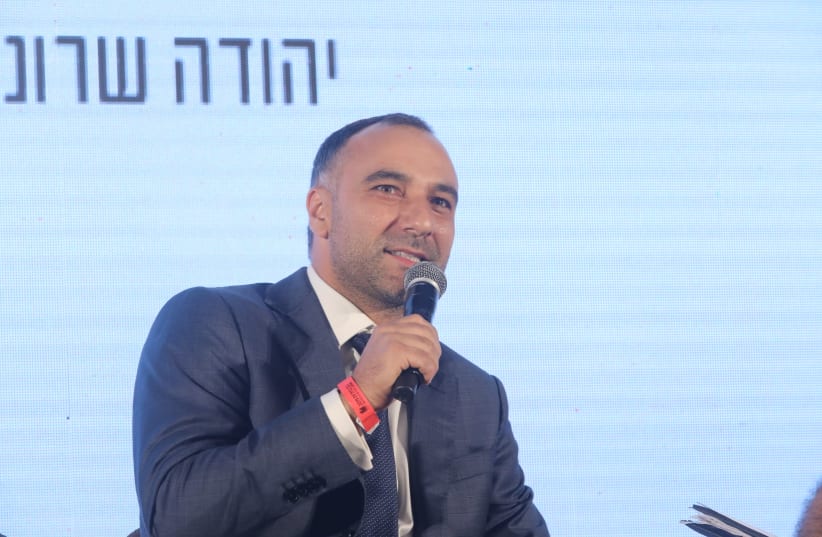 Delek Drilling CEO Yossi Abu speaks at the The Jerusalem Post-Ma'ariv Elections Conference, September 11 2019 (photo credit: MARC ISRAEL SELLEM)