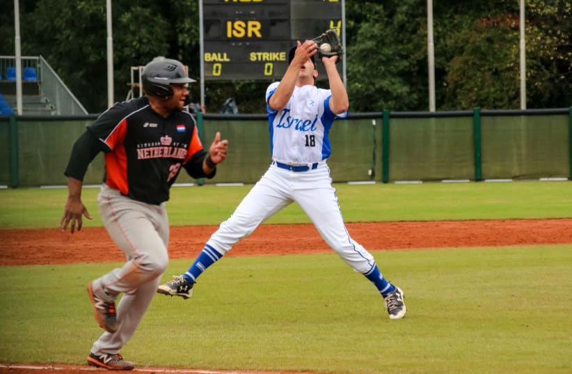 DESPITE A 13-4 loss to the Netherlands yesterday at the European Baseball Championship in Germany, Israel still finished second in Pool A with a 4-1 record and will play France on Friday in the quarterfinals. (photo credit: MARGO SUGARMAN)
