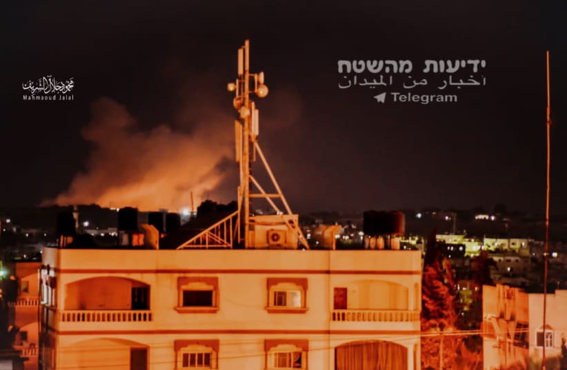 IDF attacks in northern Gaza Strip September 11, 2019 (photo credit: YEDIOT M'HASHETACH (TELEGRAM))
