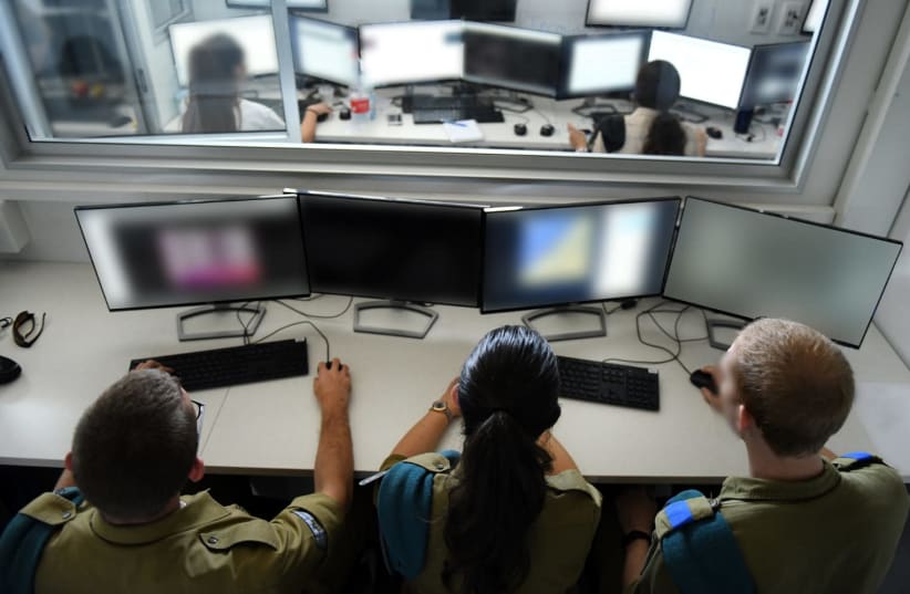 Soldiers from the C4i Cyber Defense Directorate. (photo credit: IDF SPOKESPERSON'S UNIT)