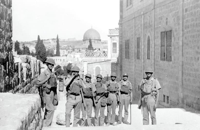 BRITISH SOLDIERS in the Jewish Quarter of the Old City. (photo credit: Wikimedia Commons)