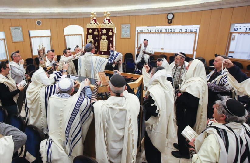 SEPHARDIM HAVE been saying Slihot since the start of Elul – such as those said this past week at the Emuna synagogue on Baka’s Rivka Street. (photo credit: MARC ISRAEL SELLEM)