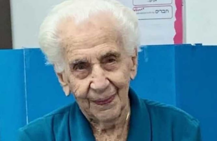 103 year-old Auschwitz survivor Viola Torok casts vote in elections  (photo credit: Courtesy)