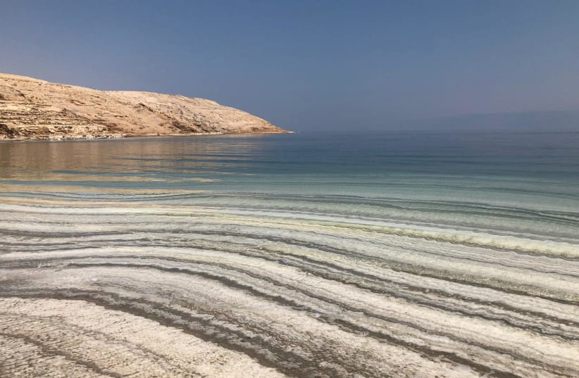 The receding floor of the northern Dead Sea in the Megilot region of the West Bank. (photo credit: TOVAH LAZAROFF)
