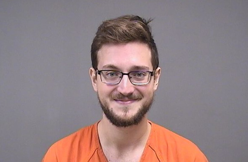 James Reardon Jr., arrested on charges of threatening to attack a local Jewish community center, is shown in a booking photo in Youngstown, Ohio, U.S., provided August 19, 2019 (photo credit: MAHONING COUNTY SHERRIFF'S OFFICE/HANDOUT VIA REUTERS)