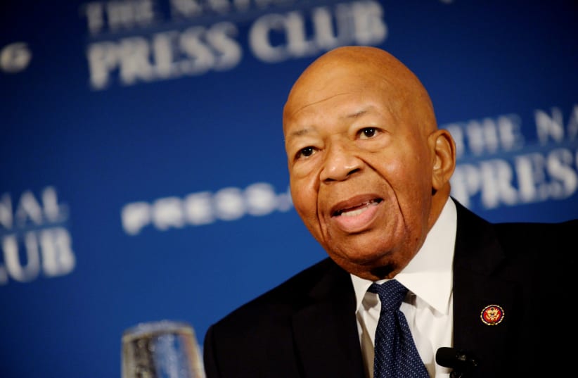 FILE PHOTO: House Oversight and Government Reform Chairman Elijah Cummings (D-MD) addresses a National Press Club luncheon on his "committee's investigations into President Donald Trump and his administration," in Washington, U.S., August 7, 2019 (photo credit: REUTERS/MARY F. CALVERT/FILE PHOTO)