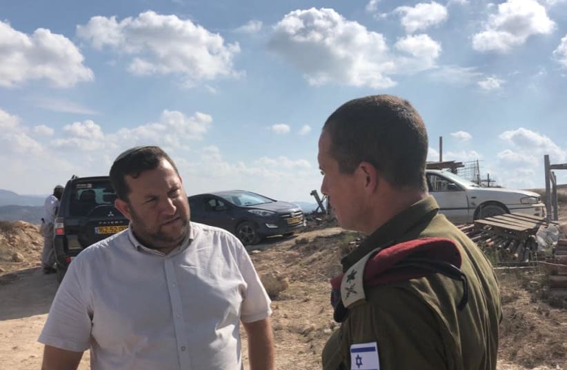 Yossi Dagan, head of the Samaria Regional Council, and Brigadier General Yaniv Alalof (photo credit: IDF SPOKESMAN’S UNIT)