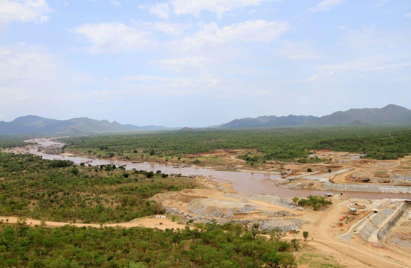 The Blue Nile flows into the Great Renaissance Dam in Guba Woreda, Ethiopia (photo credit: TIKSA NEGERI / REUTERS)