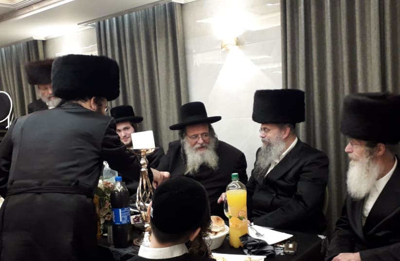 Rabbi Shaul Alter, head of a breakaway faction in the Gerrer hassidic community, at a celebration last week (photo credit: YOSSI CHULL)